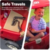 image:imageStep2 All Around Canopy Wagon Kids Ride On Toy Stroller Substitute Includes Seat Belts Made of Durable Plastic Max Weight 75 lbs For Toddlers 155 Years Old