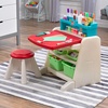 image:imageStep2 Flip amp Doodle Easel Desk With Stool Kids 2 in 1 Activity Table Art Board Made of Durable Plastic For Toddlers 2 Years Old