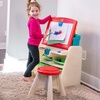 image:imageStep2 Flip amp Doodle Easel Desk With Stool Kids 2 in 1 Activity Table Art Board Made of Durable Plastic For Toddlers 2 Years Old