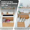 image:imageStep2 Harmony Toy Storage Box Wood and Plastic Shelves for Books Toy Storage Bin with Chalkboard Lid and Clip Easel and Toy Organizer in One WhiteWhite
