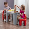 image:imageStep2 Mighty My Size Kids Table amp Chair Set Playroom Activity Table for Arts amp Crafts Made of Durable Plastic For Toddlers 2 Years Old Gray amp RedGray  Red