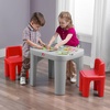 image:imageStep2 Mighty My Size Kids Table amp Chair Set Playroom Activity Table for Arts amp Crafts Made of Durable Plastic For Toddlers 2 Years Old Gray amp RedGray  Red