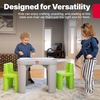 image:imageStep2 Mighty My Size Kids Table amp Chair Set Playroom Activity Table for Arts amp Crafts Made of Durable Plastic For Toddlers 2 Years Old Gray amp RedGray  Green