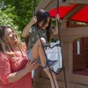 image:imageStep2 Naturally Playful Adventure Lodge Play Center with Glider Kids Outdoor Playset Two Tier Backyard Playground Set Slide Swings Rope Ladder Basketball Hoop Jungle Gym Children 38 Years OldWithout Glider