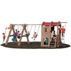 image:imageStep2 Naturally Playful Adventure Lodge Play Center with Glider Kids Outdoor Playset Two Tier Backyard Playground Set Slide Swings Rope Ladder Basketball Hoop Jungle Gym Children 38 Years OldWith Glider Extension