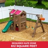 image:imageStep2 Naturally Playful Adventure Lodge Play Center with Glider Kids Outdoor Playset Two Tier Backyard Playground Set Slide Swings Rope Ladder Basketball Hoop Jungle Gym Children 38 Years OldWithout Glider
