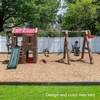 image:imageStep2 Naturally Playful Adventure Lodge Play Center with Glider Kids Outdoor Playset Two Tier Backyard Playground Set Slide Swings Rope Ladder Basketball Hoop Jungle Gym Children 38 Years OldWith Glider Extension