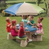 image:imageStep2 Naturally Playful Kids Picnic Table with Removable Umbrella IndoorOutdoor Toys Fits 6 Children Made of Durable Plastic For Toddlers 3 Years Old Blue amp GreenBlue  Green