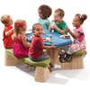 image:imageStep2 Naturally Playful Kids Picnic Table with Removable Umbrella IndoorOutdoor Toys Fits 6 Children Made of Durable Plastic For Toddlers 3 Years Old Blue amp GreenBlue  Green