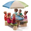 image:imageStep2 Naturally Playful Kids Picnic Table with Removable Umbrella IndoorOutdoor Toys Fits 6 Children Made of Durable Plastic For Toddlers 3 Years Old Blue amp GreenBlue  Green