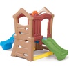 image:imageStep2 Play Up Double Slide Climber Kids Outdoor Playset Backyard Playground Set 2 Slides Elevated Playhouse Outside Jungle Gym For Toddlers 26 Years Old