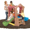 image:imageStep2 Play Up Double Slide Climber Kids Outdoor Playset Backyard Playground Set 2 Slides Elevated Playhouse Outside Jungle Gym For Toddlers 26 Years Old