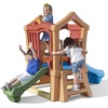 image:imageStep2 Play Up Double Slide Climber Kids Outdoor Playset Backyard Playground Set 2 Slides Elevated Playhouse Outside Jungle Gym For Toddlers 26 Years Old