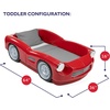 image:imageStep2 Roadster ToddlertoTwin Bed Crib to Twin Transition Race Car Bed Adjustable Ages 3 Years Old Easy Assembly RedRed Roadster