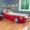 image:imageStep2 Roadster ToddlertoTwin Bed Crib to Twin Transition Race Car Bed Adjustable Ages 3 Years Old Easy Assembly RedRed Roadster