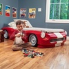 image:imageStep2 Roadster ToddlertoTwin Bed Crib to Twin Transition Race Car Bed Adjustable Ages 3 Years Old Easy Assembly RedRed Roadster