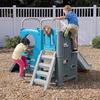 image:imageStep2 Scout amp Slide Climber Kids Outdoor Playset Backyard Playground Set Slide Climbing Wall Tunnel Outside Vintage Style Jungle Gym for Toddlers 26 Years OldClimber