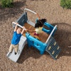 image:imageStep2 Scout amp Slide Climber Kids Outdoor Playset Backyard Playground Set Slide Climbing Wall Tunnel Outside Vintage Style Jungle Gym for Toddlers 26 Years OldClimber