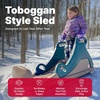 image:imageStep2 Snow Runner Kids Ride On Toy amp Outdoor Snow Sled amp Toboggan Fits 2 Riders Made of Durable Plastic Max Weight 120 lbs for Toddlers 36 Years Old Tan amp Green