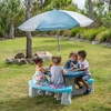 image:imageStep2 Sun and Fun Picnic Table with Umbrella for Kids Outdoor Table and Bench Set Seats 4 Ages 3 Years