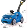 image:imageStep2 Whisper Ride II Kids Push Car RideOn Car with Seat Belt and Horn Quick Fold Handle Stroller Alternative Toddlers and Preschoolers Ages 18 Months BlueBlue