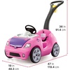 image:imageStep2 Whisper Ride II Kids Push Car RideOn Car with Seat Belt and Horn Quick Fold Handle Stroller Alternative Toddlers and Preschoolers Ages 18 Months BluePink