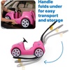 image:imageStep2 Whisper Ride II Kids Push Car RideOn Car with Seat Belt and Horn Quick Fold Handle Stroller Alternative Toddlers and Preschoolers Ages 18 Months BluePink