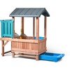 image:imageStep2 Woodland Adventure Playhouse amp Slide Kids Outdoor Playset Backyard Playground Set Swings Storage Drawer Made of Wood amp Durable Plastic Outside Jungle Gym for Children 38 Years Old