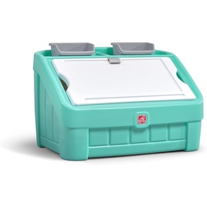 image:imageStep2 2in1 Toy Box amp Art Lid Kids Toy Storage Bin amp Organizer Easel amp Chest in One Made of Durable Plastic For Toddlers 2 Years Old TanMint