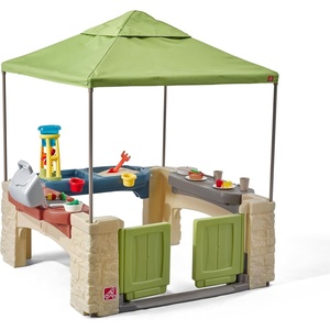 image:imageStep2 All Around Playtime Patio with Canopy Playset  Shaded Outdoor Playhouse for Kids with Realistic Interactive Features Room for Multiple Toddlers to Play  Dimensions 60 H x 475 W x 475 DGreen