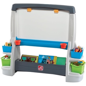 image:imageStep2 Jumbo Art Easel Kids Art Activity Table DoubleSided Dry Erase and Chalkboard Storage Bins and Trays For Toddlers and Preschoolers Ages 3 Years Old