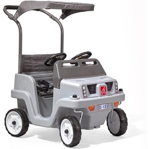 image:imageStep2 SidebySide Push Around SUV Kids Push Car 2 Seats Stroller Substitute Includes Seat Belts amp Horns Made of Durable Plastic Max Weight 100 lbs for Toddlers 155 Years Old GrayGray