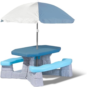 image:imageStep2 Sun and Fun Picnic Table with Umbrella for Kids Outdoor Table and Bench Set Seats 4 Ages 3 Years
