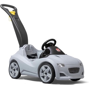image:imageStep2 Whisper Ride Cruiser Kids Push Car Ride On Toy Stroller Substitute Includes Seat Belt amp Horn Made of Durable Plastic Max Weight 50 lbs For Toddlers 154 Years Old PinkGray