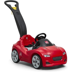 image:imageStep2 Whisper Ride Cruiser Kids Push Car Ride On Toy Stroller Substitute Includes Seat Belt amp Horn Made of Durable Plastic Max Weight 50 lbs For Toddlers 154 Years Old PinkRed