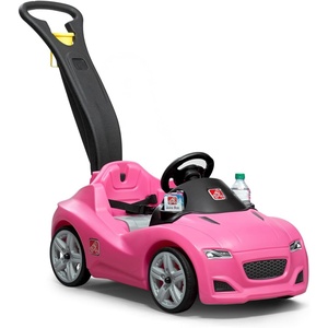 image:imageStep2 Whisper Ride Cruiser Kids Push Car Ride On Toy Stroller Substitute Includes Seat Belt amp Horn Made of Durable Plastic Max Weight 50 lbs For Toddlers 154 Years Old PinkPink