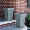 image:imageStep2 Atherton Square Planter Large Planters for Outdoor Plants Gardening and Flower Pot for Patio or Porch Efficient Drainage Durable Plastic Onyx Black 2PackSage Gray