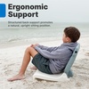 image:imageStep2 Foldable Adult Flip Seat Portable Outdoor Chair for Poolside Tailgating Camping Picnic Chair Provides Back Support When Sitting on Ground WhiteAqua