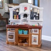 image:imageStep2 Fun with Friends Kids Kitchen Playset IndoorOutdoor Kitchenette with Lights amp Sounds Durable Plastic 25Piece Toy Accessories Toddlers 2 Years GrayTan