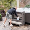 image:imageStep2 Hot Tub Storage Steps with Handrails 2Step Stool Waterproof Stairs for OutdoorIndoor Pool or Jacuzzi Made of Durable Plastic Dark CedarDark Cedar