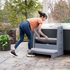 image:imageStep2 Hot Tub Storage Steps with Handrails 2Step Stool Waterproof Stairs for OutdoorIndoor Pool or Jacuzzi Made of Durable Plastic Dark CedarGray