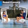 image:imageStep2 Mondello Lounger with Removable Shade Stylish Poolside Lounger FadeResistant Waterproof Patio Furniture for Sun Shelf Use in Pools up to 15Inches of Water Weighted WhiteChair