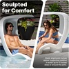 image:imageStep2 Mondello Lounger with Removable Shade Stylish Poolside Lounger FadeResistant Waterproof Patio Furniture for Sun Shelf Use in Pools up to 15Inches of Water Weighted WhiteChair