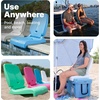 image:imageStep2 Vero Pool Lounger and Folding Adult Flip Seat Bundle OutdoorIndoor Waterproof Patio Furniture Provides Back Support When Sitting Made of Durable Plastic WhiteCapri BlueWhite