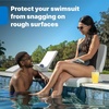 image:imageStep2 Vero Pool Lounger and Folding Adult Flip Seat Bundle OutdoorIndoor Waterproof Patio Furniture Provides Back Support When Sitting Made of Durable Plastic WhiteCapri BlueWhite  Capri