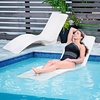 image:imageStep2 Vero Pool Lounger and Folding Adult Flip Seat Bundle OutdoorIndoor Waterproof Patio Furniture Provides Back Support When Sitting Made of Durable Plastic WhiteCapri BlueWhite