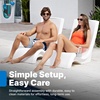 image:imageStep2 Vero Pool Lounger inPool Chaise Lounge Chair for Tanning Ledges up to 12 in Outdoor Patio Chair Weighted Earthy Tan wSpeckWhite