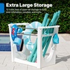 image:imageStep2 Vero Poolside Organizer OutdoorIndoor Waterproof Patio Furniture Pool amp Toy Storage Made of Durable Plastic White