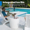 image:imageStep2 Vero inPool Shade Table Cooler Side Table with 9Gallon Basin Umbrella Hole for 15inch Water Ledge WhiteShade Table