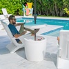 image:imageStep2 Vero inPool Shade Table Cooler Side Table with 9Gallon Basin Umbrella Hole for 15inch Water Ledge WhiteShade Table